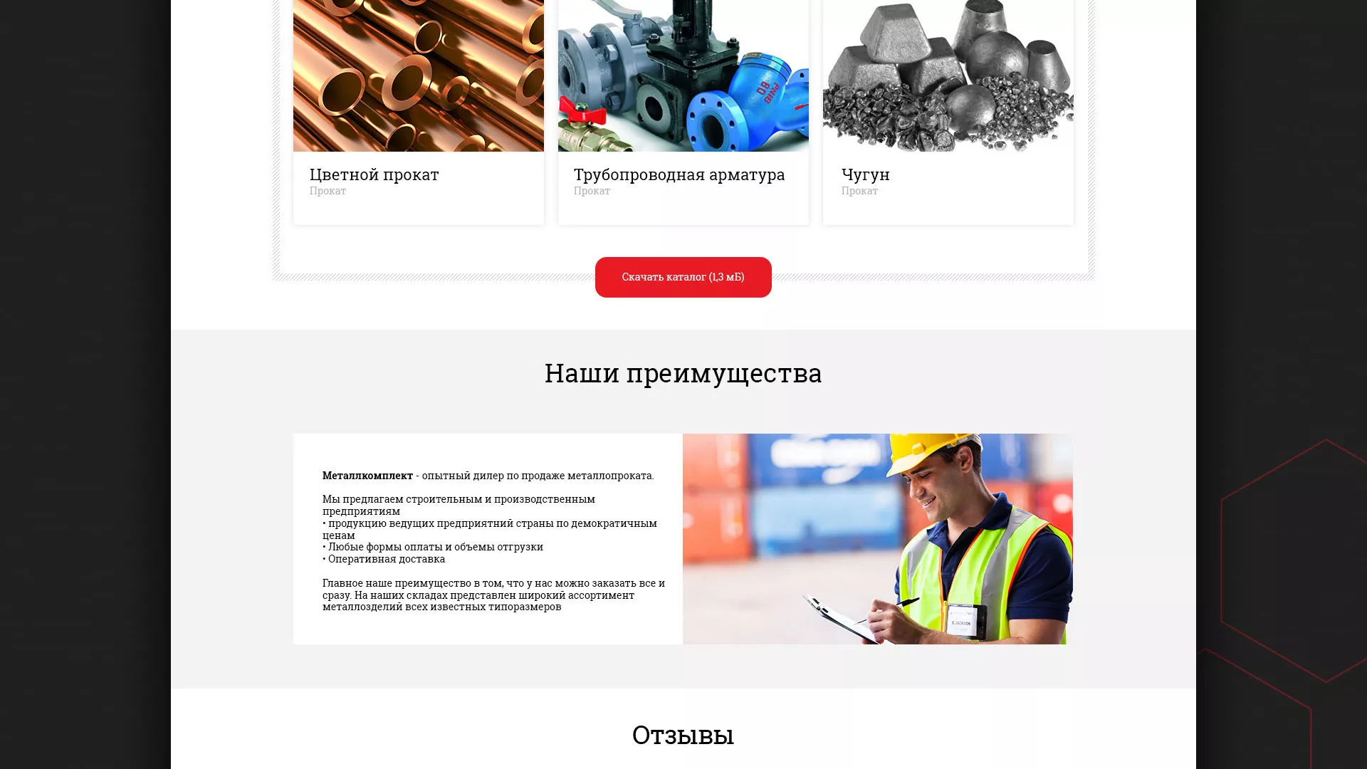Разработка сайта по продаже металлопроката в Шенкурске